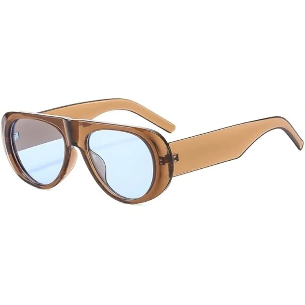 Translucent Brown Sunglasses with Blue Lenses! Excellent condition!
